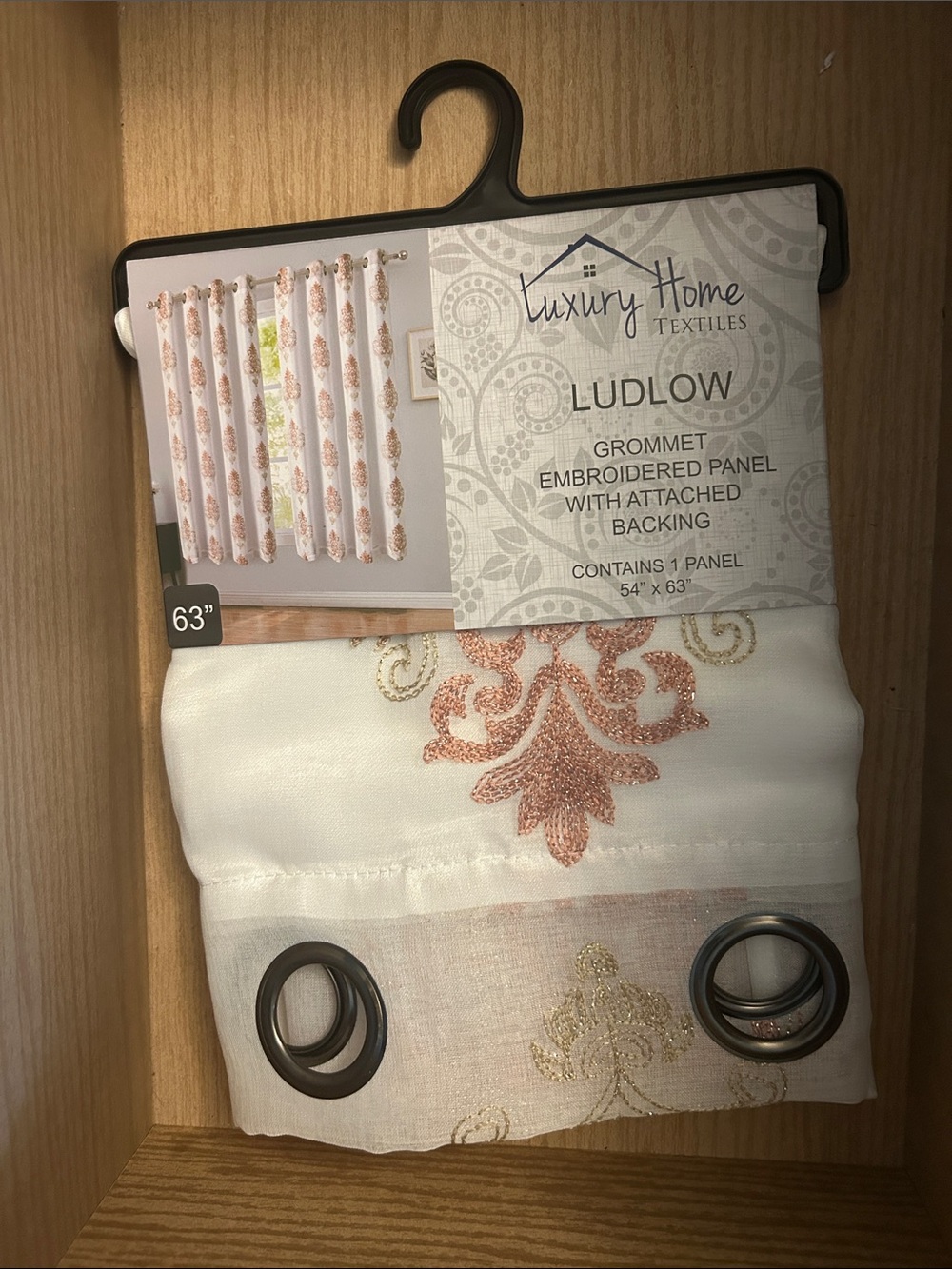 2 Pink and white floral curtains